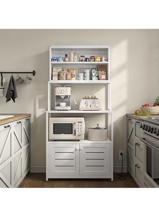 KLNAMAEAAN Multilayer Kitchen Bakers Rack with Cabinet Microwave Oven Stand and Utility Storage Shelf for Home Use - Image 2