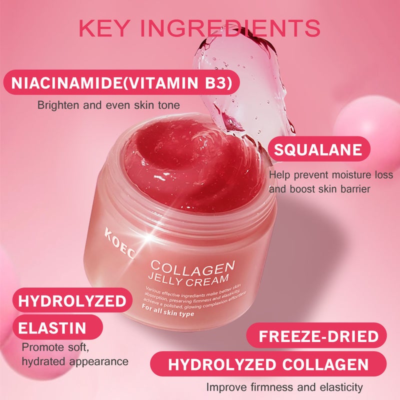 Koec Collagen Facial Skin Care 8 Pieces Set Of Mask Cream Essence Cleansing Cotton Piece Tk Explosive - Image 3