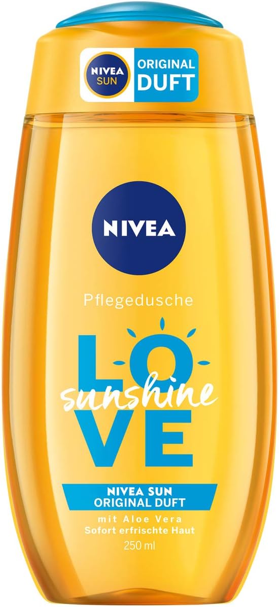 Nivea Welcome Sunshine Shower Care with Aloe Vera in 6er Pack 6 x 250 ML Mild Shower Gel with the Unique Nivea Sun Sunscreen Scent Summer Fresh Shower Maintains the Skin