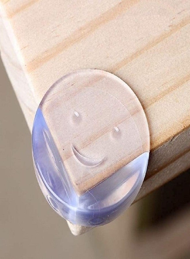 COMYTRICKS Round Smiley Table Corner Silicone Corner Protector for Sharp Edges Waterproof & Easy to Clean Transparent Durable & Long-Lasting Multi- Protection for Home (4 Pcs) - Image 2