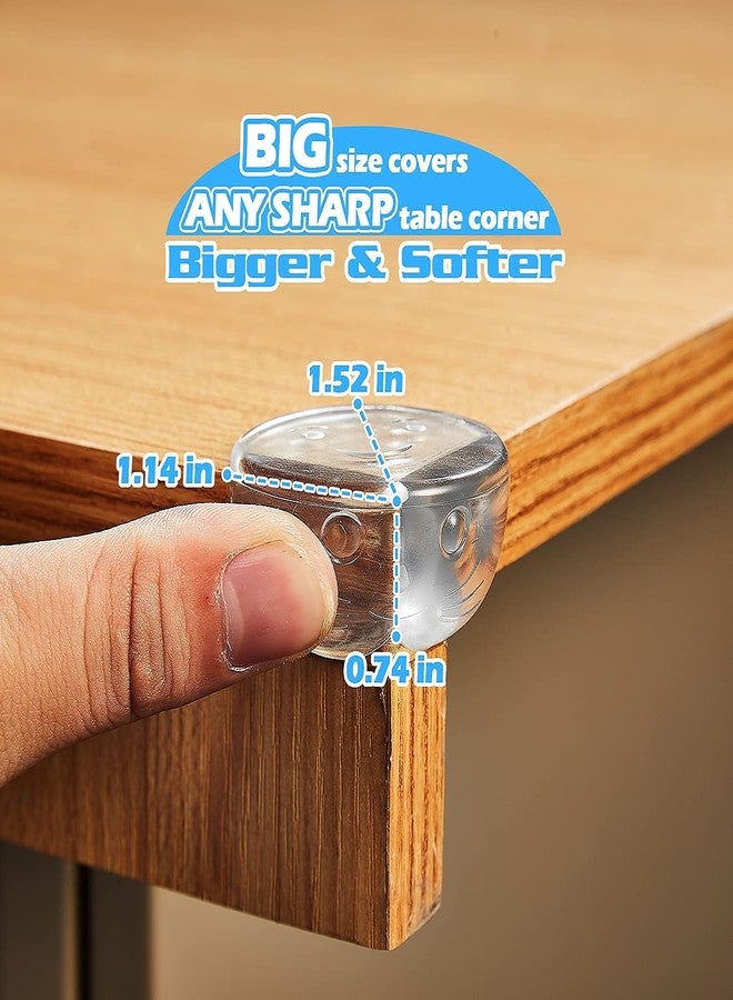 COMYTRICKS Round Smiley Table Corner Silicone Corner Protector for Sharp Edges Waterproof & Easy to Clean Transparent Durable & Long-Lasting Multi- Protection for Home (4 Pcs) - Image 4
