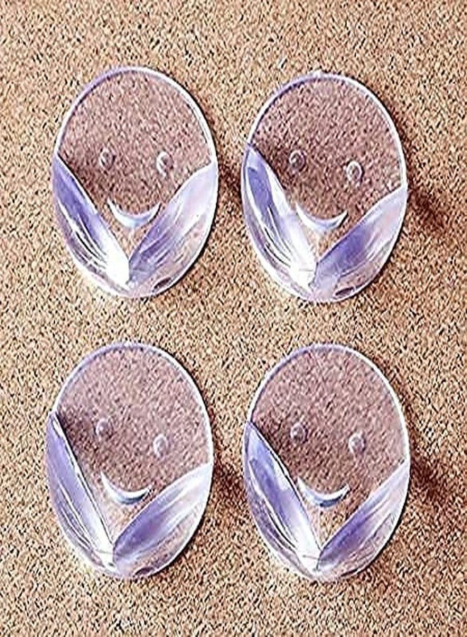 COMYTRICKS Round Smiley Table Corner Silicone Corner Protector for Sharp Edges Waterproof & Easy to Clean Transparent Durable & Long-Lasting Multi- Protection for Home (4 Pcs) - Image 1