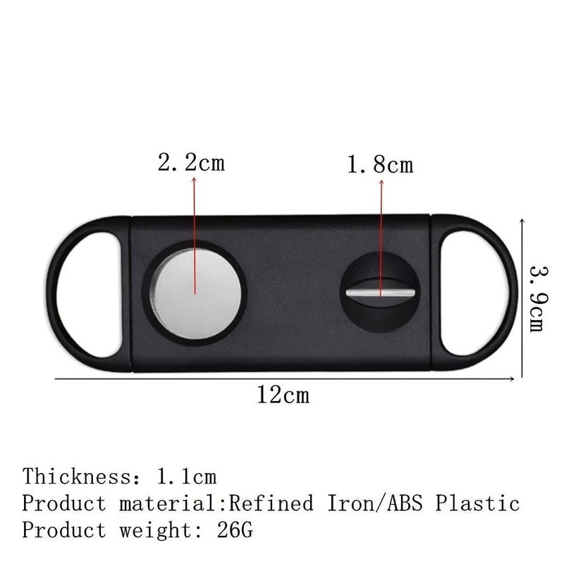 5pcs Plastic 2 In 1 V Slot Cigar Cutter With Scissors Clean Cut Portable Gift - Image 2