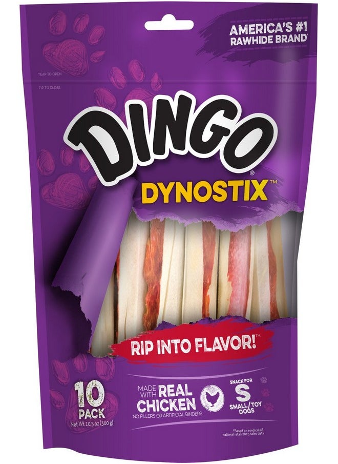 دينغو - 99043 Dynostix Rawhide Treats، أبيض، 10 قطع بوزن 10.58 أونصة، قد تختلف العبوة - Image 1