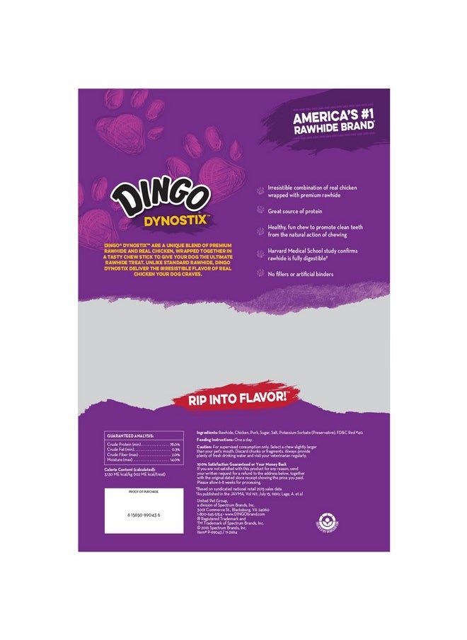 دينغو - 99043 Dynostix Rawhide Treats، أبيض، 10 قطع بوزن 10.58 أونصة، قد تختلف العبوة - Image 1