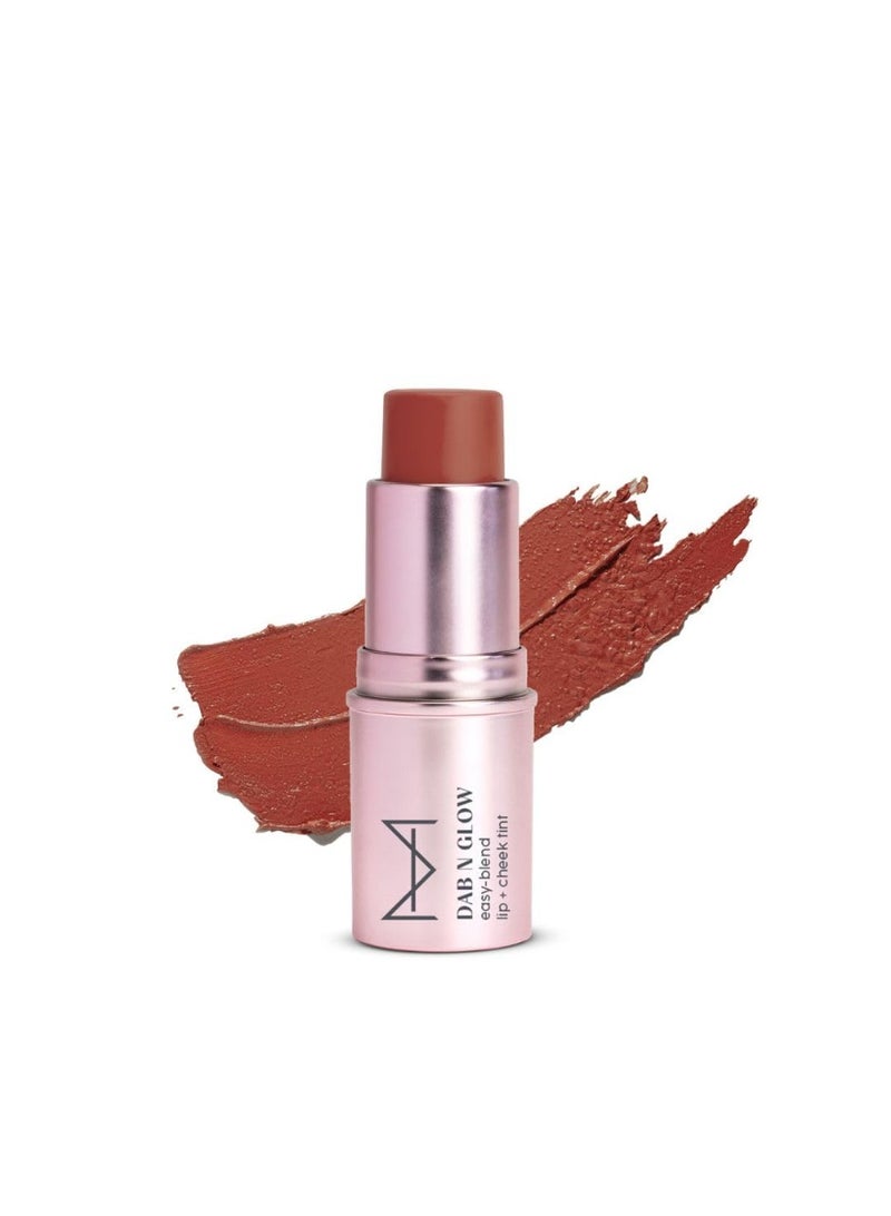 House Of Makeup Dab N Glow Lip Tint | Pigmented Blusher For Face Makeup | Creamy, Easy-Blend | For All Women | Multi-Use Tint for Cheeks And Lips | 8 gms | Brown Sugar - Image 1