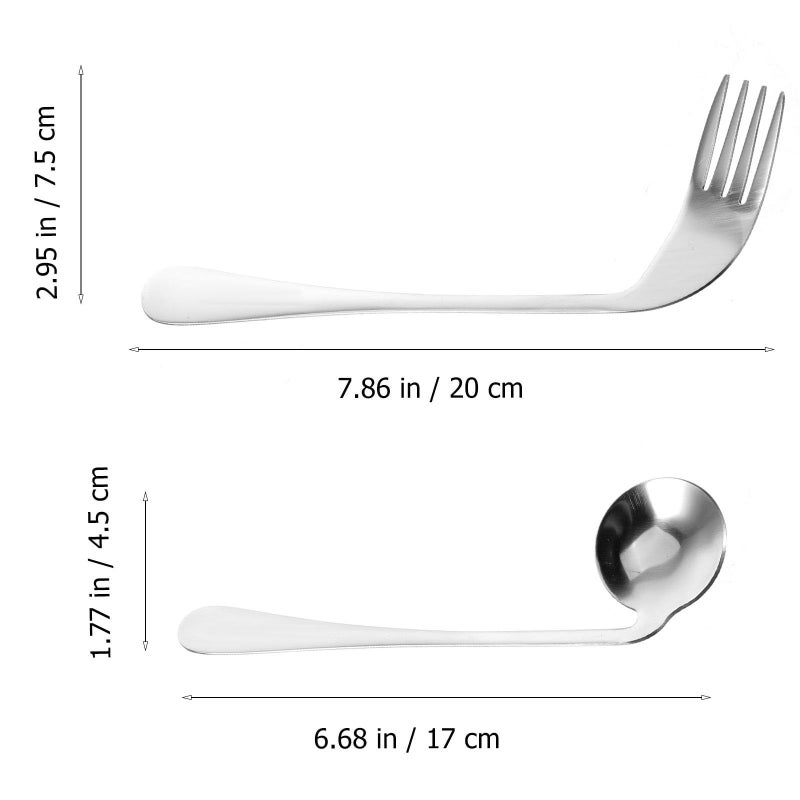 Right Handed Adaptive Curved Feeding Spoon and Fork for Seniors - Image 5