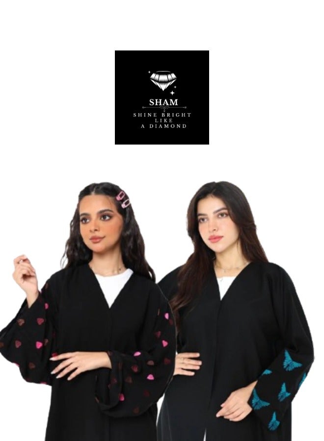 Sham 2 Pieces Hearts Abaya And Butterfly Abaya - Image 1