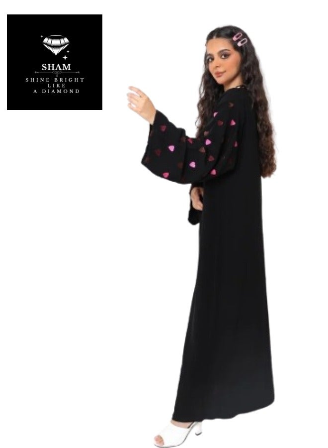 Sham 2 Pieces Hearts Abaya And Butterfly Abaya - Image 4