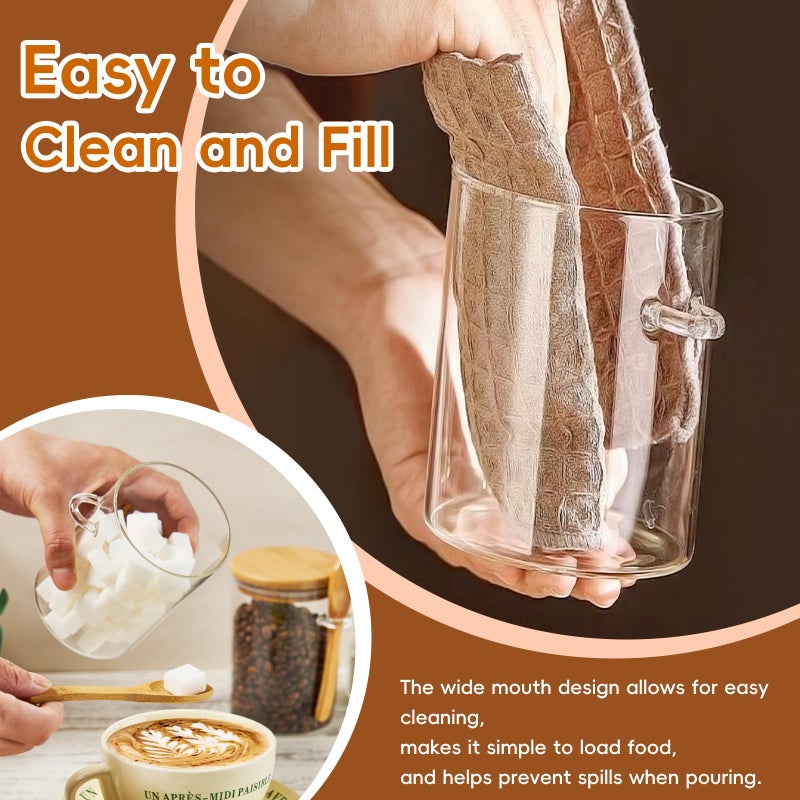 OneDream Glass Sugar Container with Spoon - 1 Pack 15oz Glass Jars with Bamboo Lid and Spoon, Bamboo Lid Storage Jar Containers for Coffee Beans, Spice, Brown Sugar, Tea, Flour, Nuts, Candy, Salts and More - Image 4