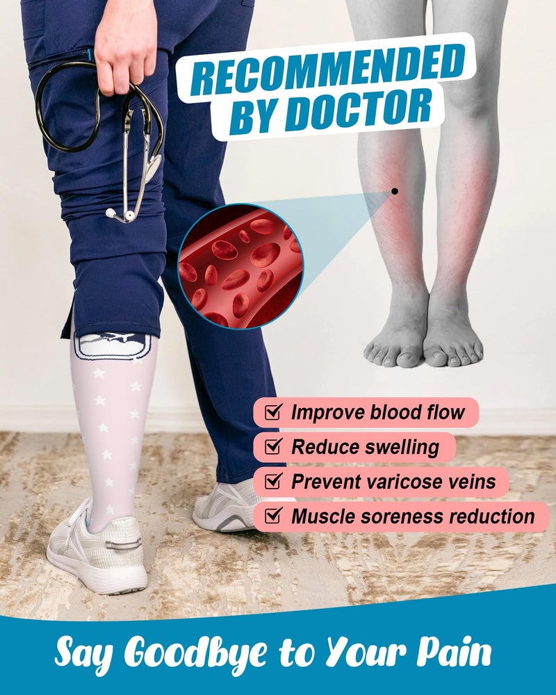FuelMeFoot 6 Pairs Compression Socks for Women & Men 15-20mmHg Graduated Support Knee High Socks for Nurses, Travel, Athletic - Image 5