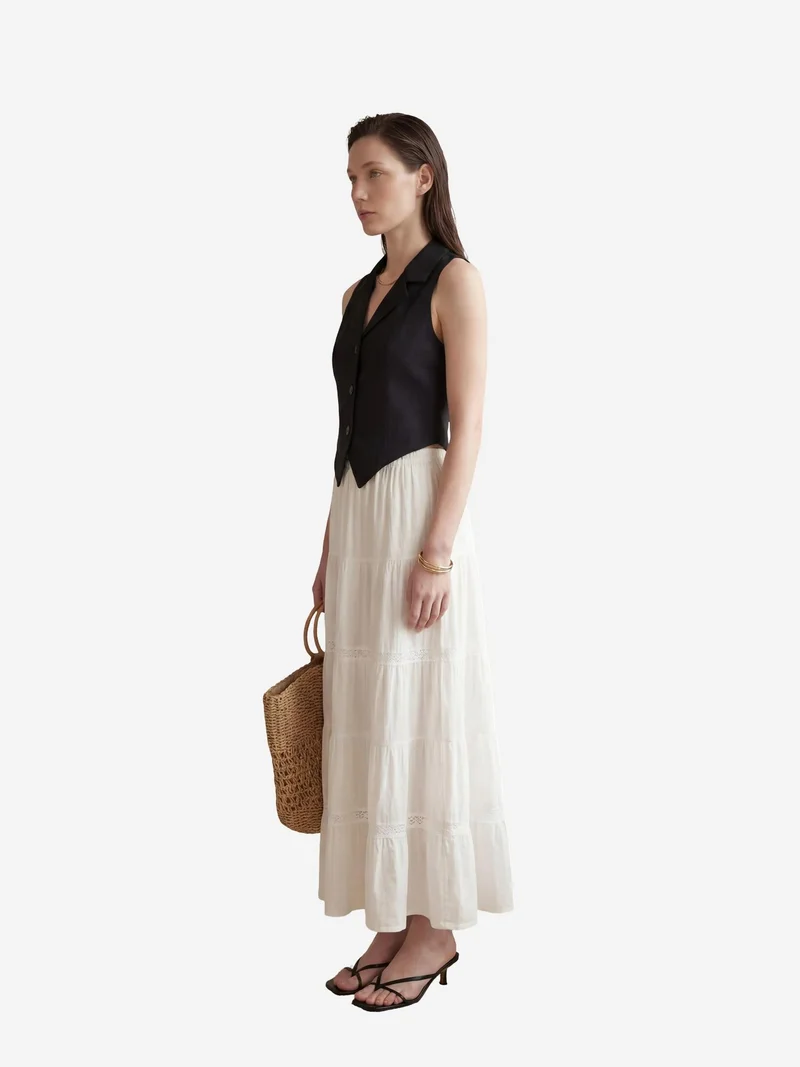 ماي فاشن MY FASHION Sleeveless Buttoned Waistcoat with Back Detail