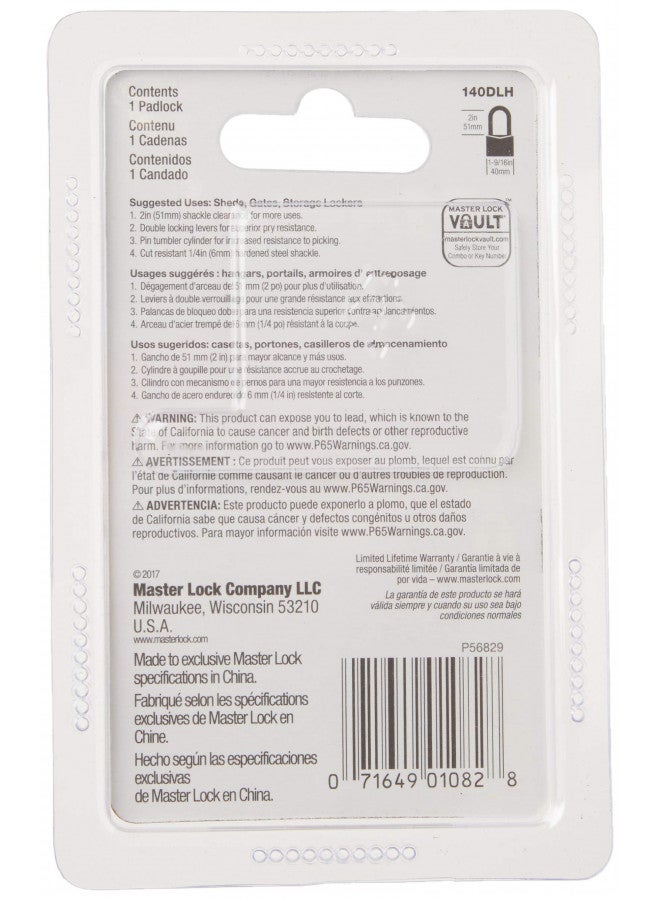 Master Lock Master Lock 140DLH Padlock, 1 Pack, Bronze/Silver  - Image 3