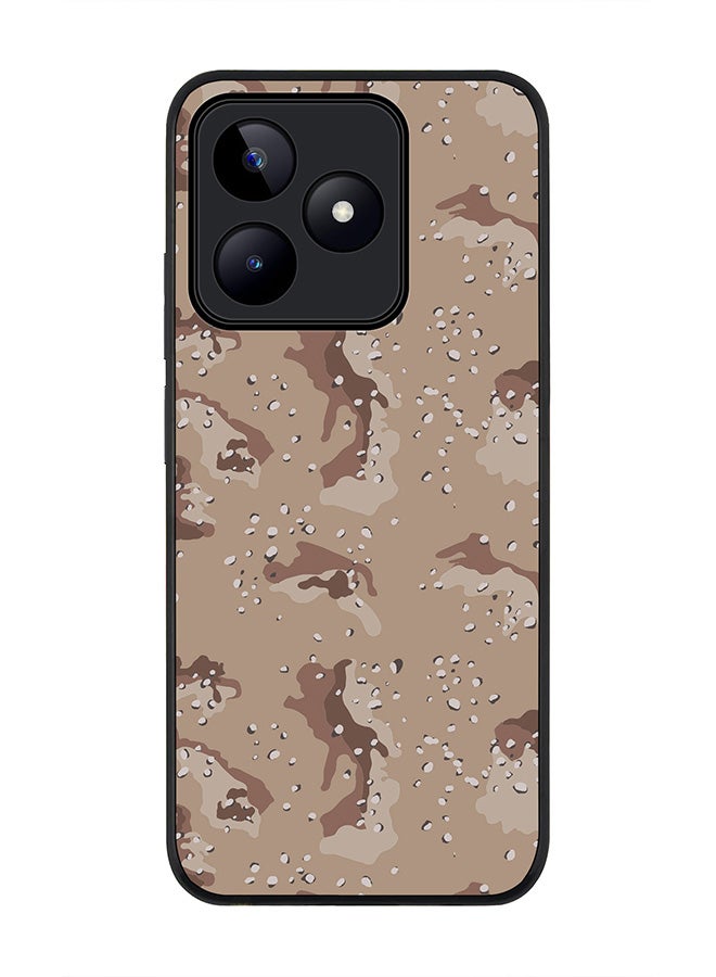 Stylizedd Rugged Black edge case for Realme C51 / Realme Note 50 4G, Slim fit Case Flexible Anti Drop TPU Gel Thin Cover - Desert Storm Camo - Image 1