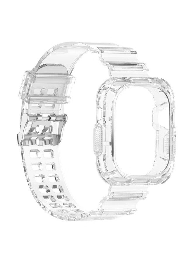 Kmaxai Compatible Apple Watch Ultra 3 Band And Dial Full Coverage, Apple Watch Iwatch Series 1/2 Fresh Sports Watch Strap 49mm Protective Case Wristband, Transparent - Image 5