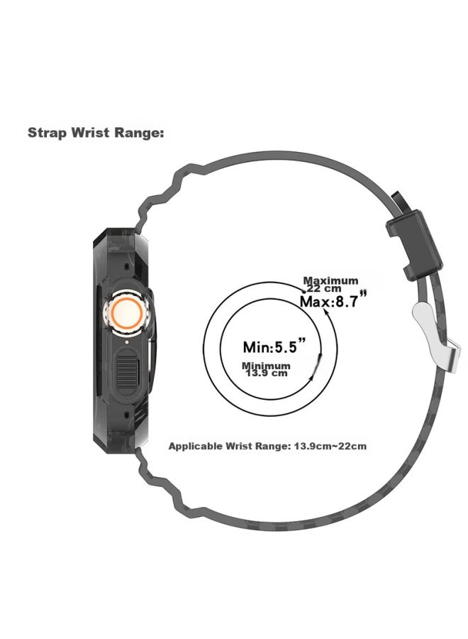 Kmaxai Compatible Apple Watch Ultra 3 Band And Dial Full Coverage, Apple Watch Iwatch Series 1/2 Fresh Sports Watch Strap 49mm Protective Case Wristband, Transparent - Image 2