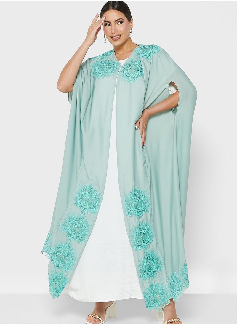 hayas closet - Embroidery Detail Abaya - Image 1