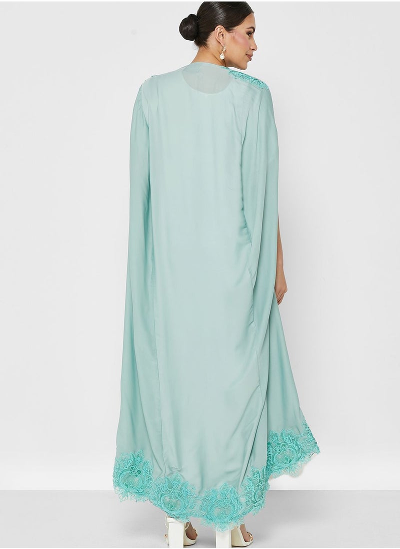 hayas closet - Embroidery Detail Abaya - Image 1