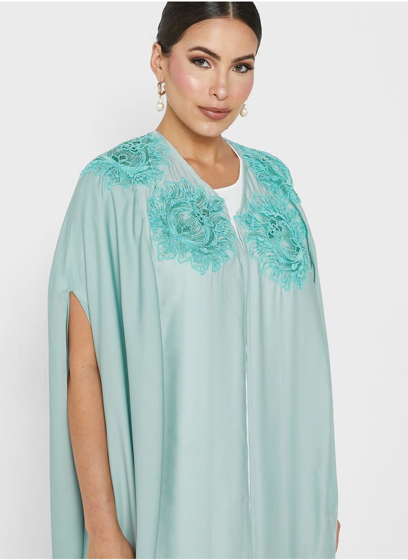 hayas closet - Embroidery Detail Abaya - Image 1