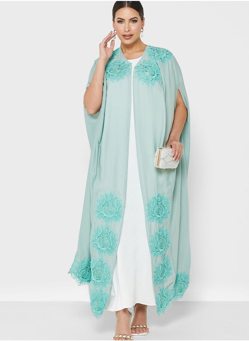 hayas closet - Embroidery Detail Abaya - Image 1