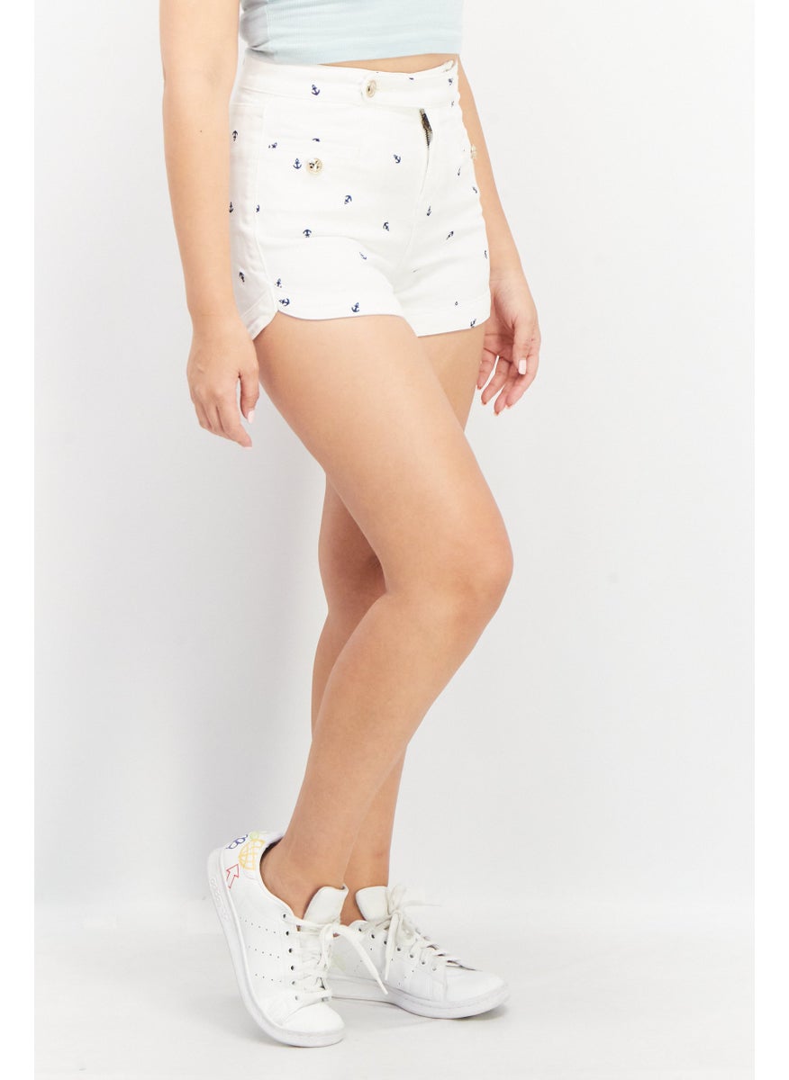 Juicy Couture Women Embroidered Basic Shorts, White  - Image 3