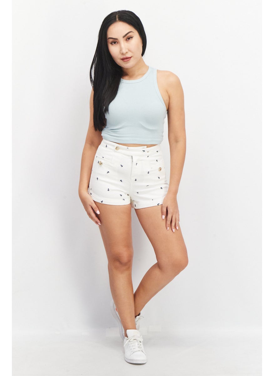 Juicy Couture Women Embroidered Basic Shorts, White  - Image 2