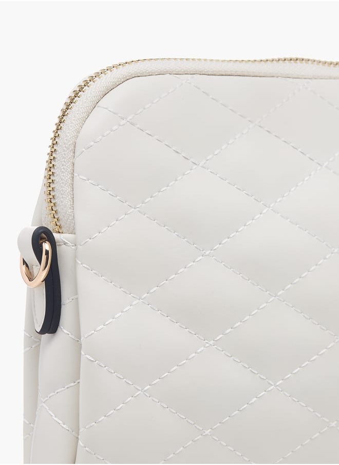 Celeste Womens Quilted Crossbody Bag With Zip Closure And Detachable Strap  - Image 5