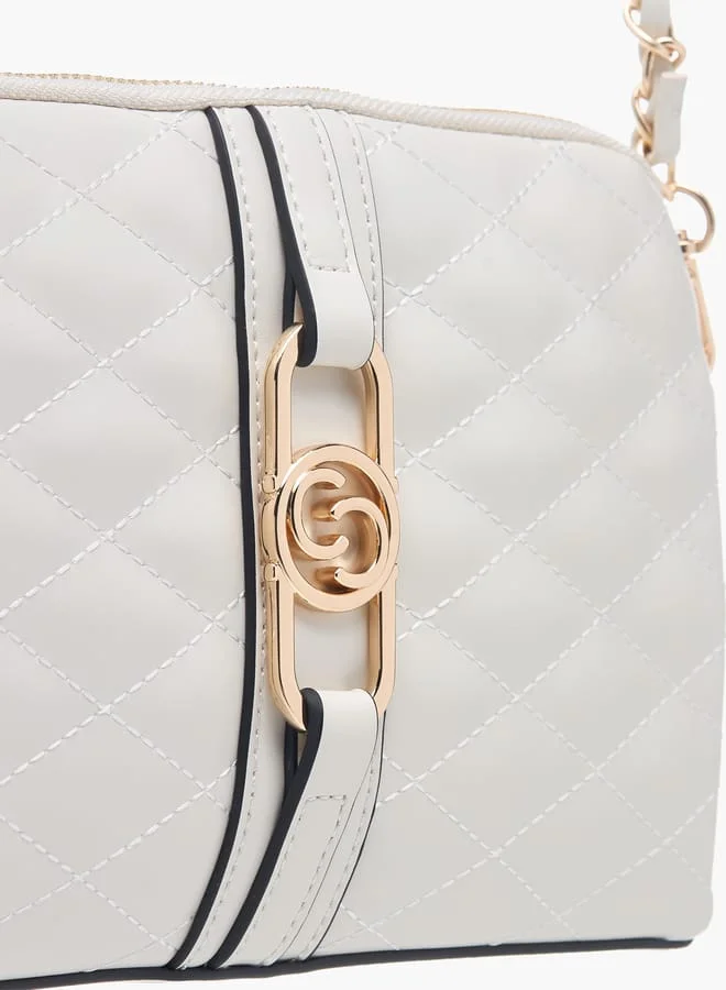 Celeste Womens Quilted Crossbody Bag With Zip Closure And Detachable Strap