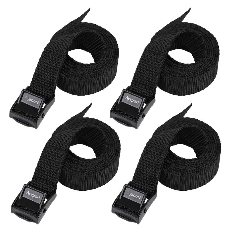 Ayaport Lashing Straps With Buckles Adjustable Cam Buckle Tie Down Cinch Strap For Packing Black 4 Pack - Image 1
