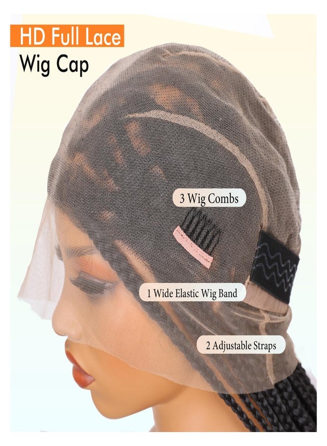 Lady Miranda Full Lace Braided Wigs for Black Women Knotless Box Braid Wig with Baby Hair 34" Glueless Wigs Box Braids Lace Front Synthetic Wig - Image 3