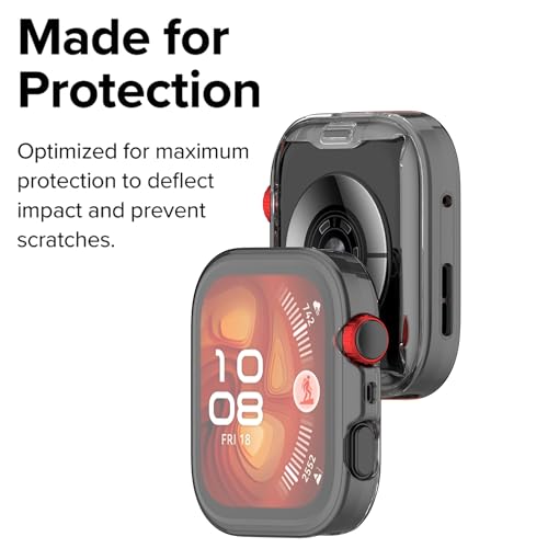 Wisely Protective Case Cover Compatible with Huawei Watch Fit 4 / Fit4 Pro SmartWatch Full Screen Protector Soft Case HD Clear, Transparent - Image 3