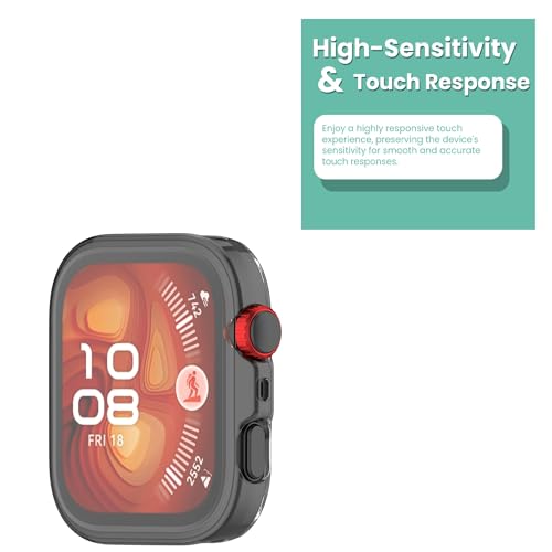 Wisely Protective Case Cover Compatible with Huawei Watch Fit 4 / Fit4 Pro SmartWatch Full Screen Protector Soft Case HD Clear, Transparent - Image 5