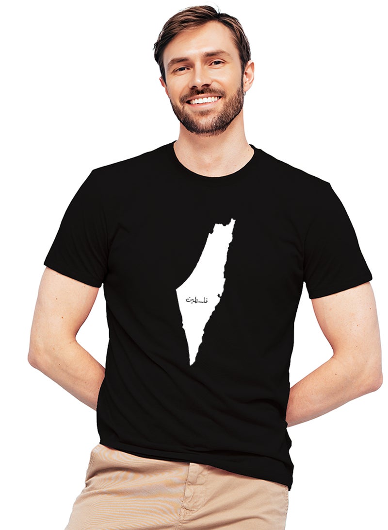 Fashion World Cotton T-shirt Printed with High-quality Palestine map - Image 1