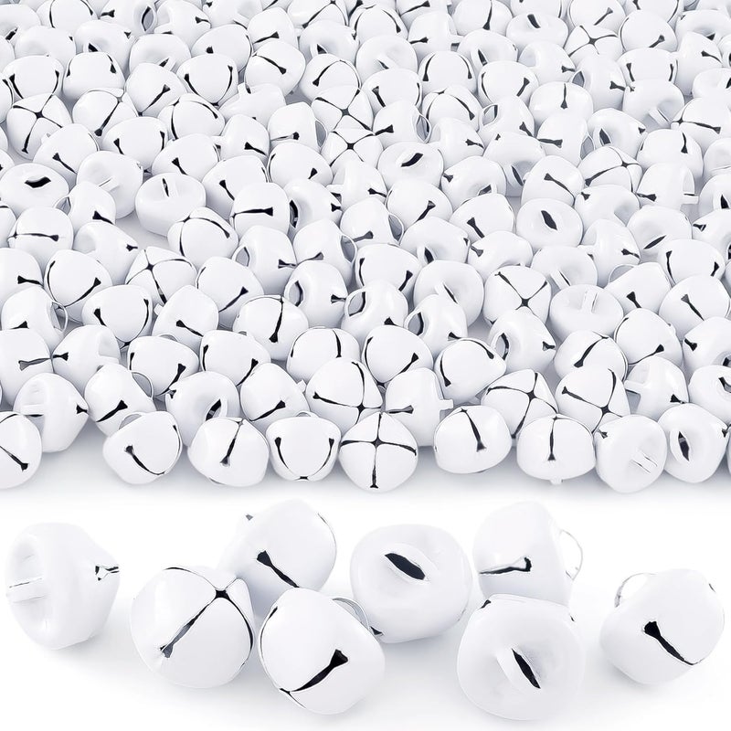 LIGHOON Jingle Bells for Crafts, 120 Pcs Large Jingle Bells Bulk, 0.6 Inch Christmas Craft Bells for DIY Festival Home Wreath Christmas Party Decoration (White) - Image 1