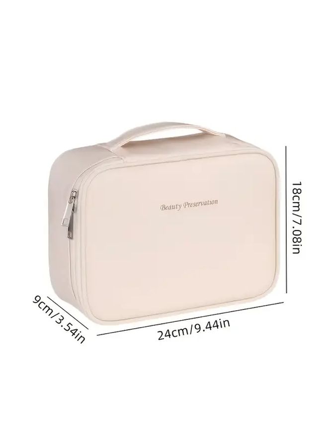 Pink Makeup Organizer Bag Travel Cosmetic Case Leakproof Multi Layer Compartment Brush Storage - Image 4