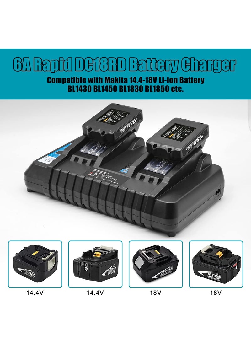Powtree POWTREE Upgraded 35Ah 2Packs BL1860B Battery and DC18RD Charger Compatible with Makita 18V Battery BL1860 BL1850 BL1850B BL1840 BL1840B BL1830 BL1830B BL1815B LXT400 18Volt Power Tools Batteries  - Image 5