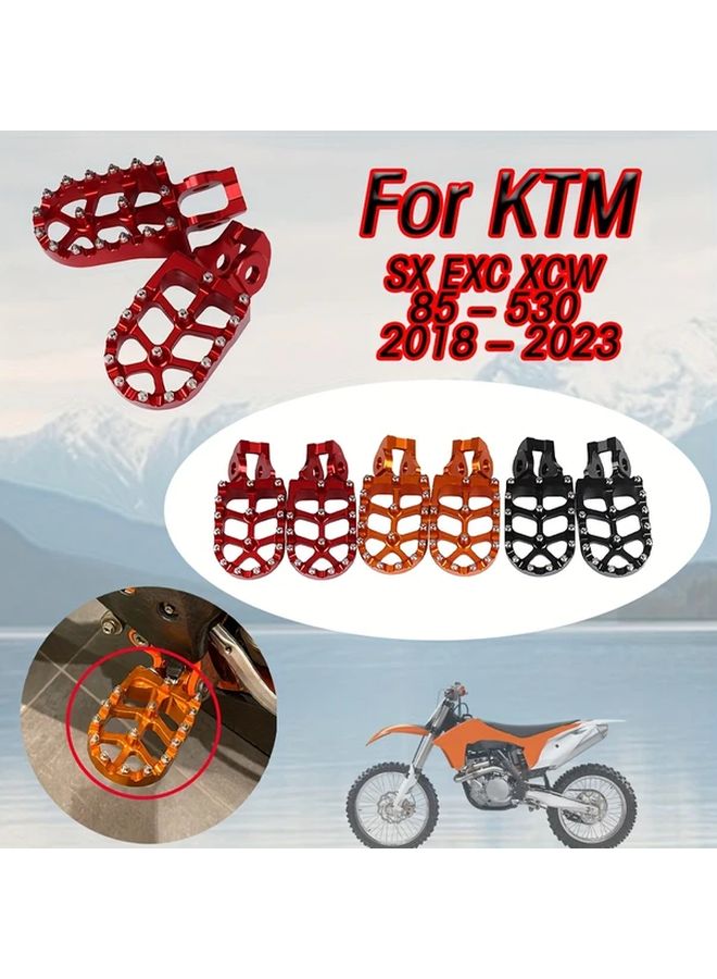 Red Aluminum Alloy Foot Pegs For KTM SX EXC XCW 85 530 2018 2023 Motorcycle - Image 1