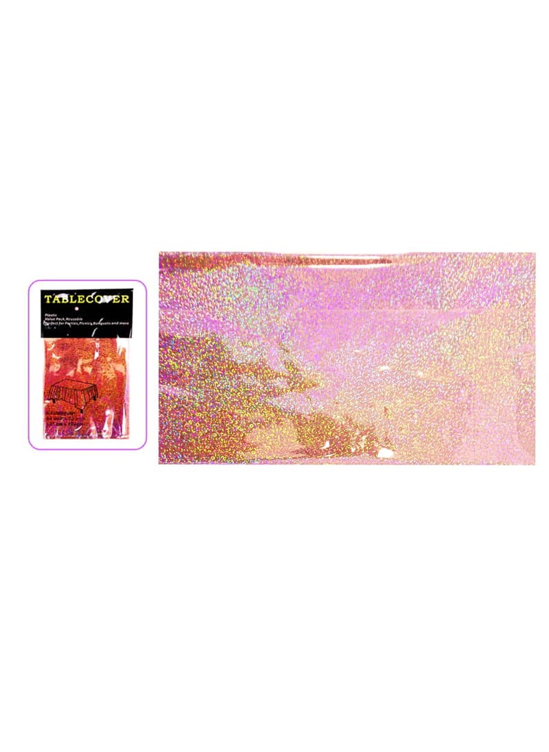 PARTY FUN - Rectangle Party Table Cover 137x183cm with Laser Shiny Finish With Rose Gold Color - Image 1