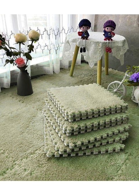Thickened Foam Interlocking Floor Mat Fluffy Plush Interlocking Foam Tiles Soft Anti-Slip Puzzle Area Square Rug Playmat for Children Room Bedroom Home Playroom Decoration