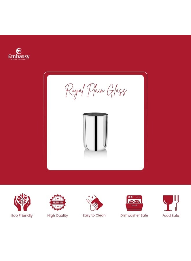 EMBASSY Stainless Steel Royal Glass, Pack of 6, 400 ml - Image 2