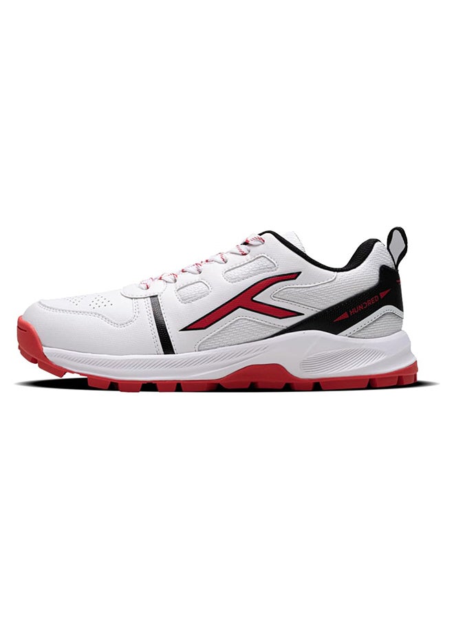 HUNDRED Hyperturf-Cricket Shoes-White/Black/Red-(Hkfs-4M023-4-9)  - Image 1
