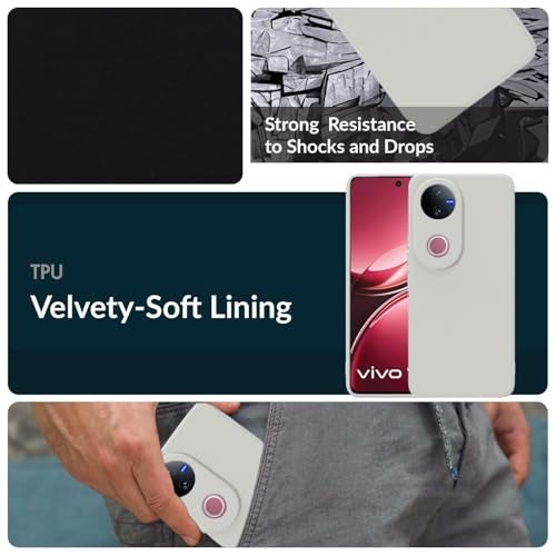 DIZORO Microfiber Candy Back Cover Case for iQOO Z10R 5G / Vivo V50 / V50e 5G / Vivo T4R 5G Soft Silicone Rubberized Case with Camera Protection (TPU, Stone) - Image 4