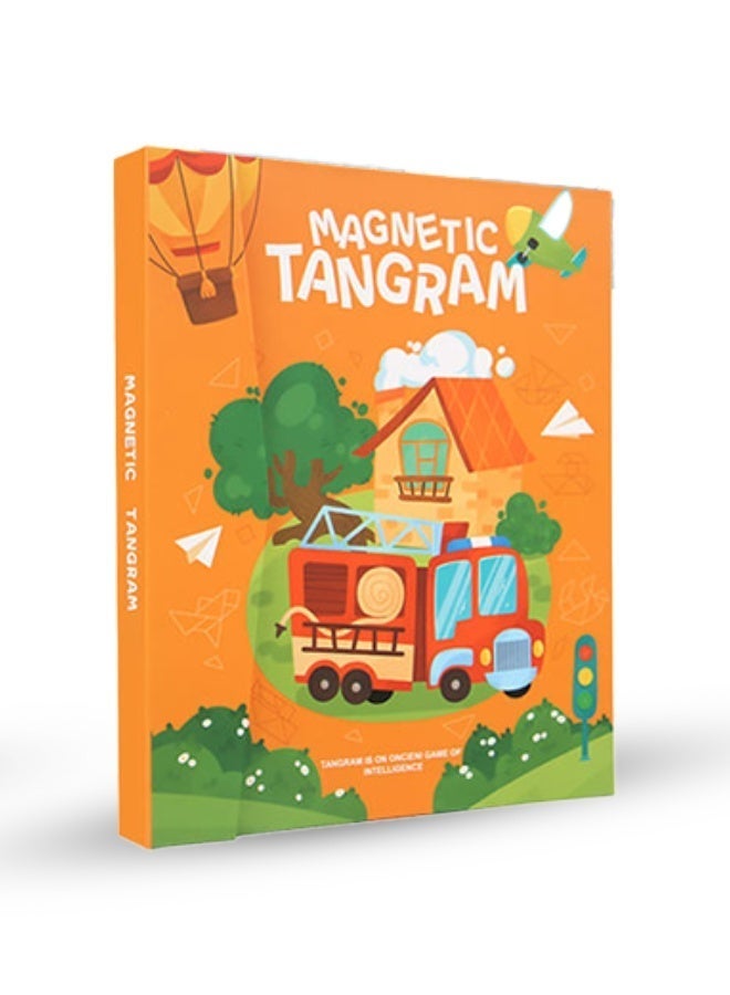 Magnetic Tangram Puzzle Book, Camping Adventure Theme, Montessori Early Learning Toy With  Creativity, Shapes, Problem-Solving & Cognitive Skills Development, Portable Travel Puzzle - Image 1