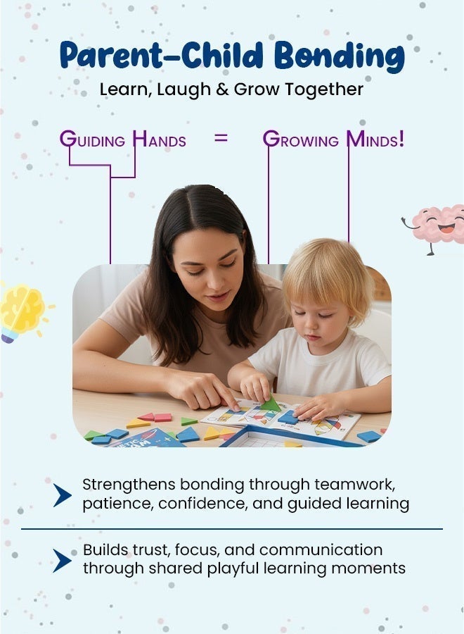 Magnetic Tangram Puzzle Book, Camping Adventure Theme, Montessori Early Learning Toy With  Creativity, Shapes, Problem-Solving & Cognitive Skills Development, Portable Travel Puzzle - Image 4