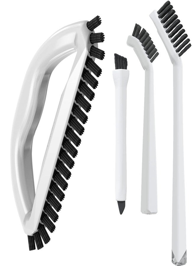 The Crown Choice Grout Cleaner Brush with Stiff Angled Bristles and 3-in-1 Grout Cleaning Brush Supplies to Deep Clean Tile Lines, Detail Kitchen, Scrub Bathroom, Shower | 4Pc Home Detail and Grout Cleaner Brushes Set - Image 1