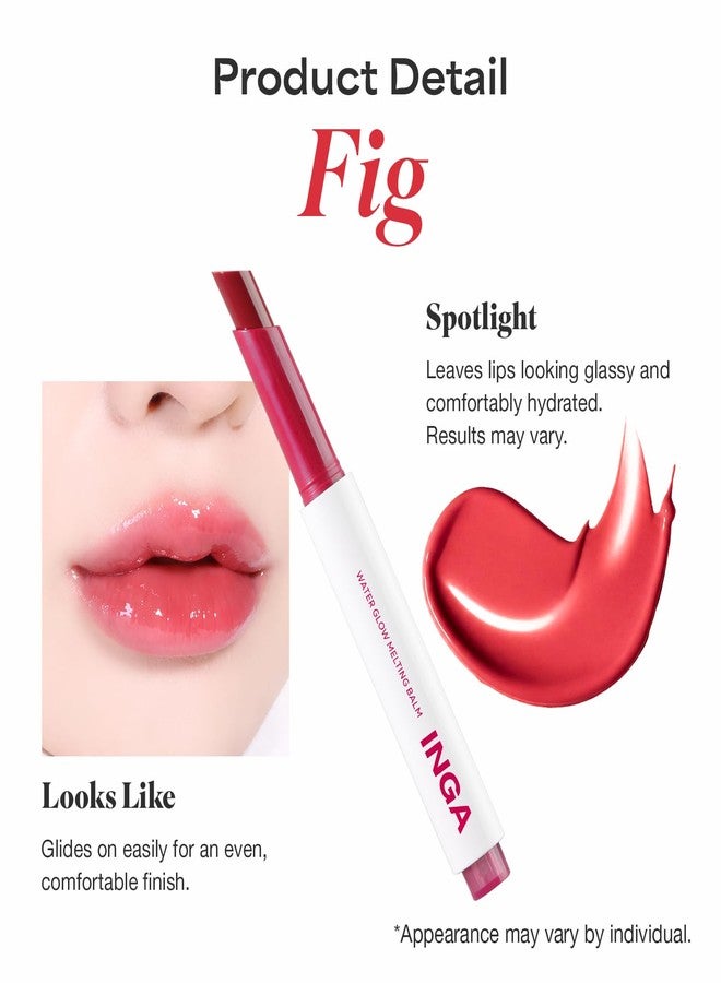 INGA Water Glow Melting Balm - Hydrating Tinted Lip Balm with Soft, Melt-On Texture, Natural Sheer, Glass-Like Finish with Non-Sticky, Lightweight Comfort (FIG JUICE) - Image 2