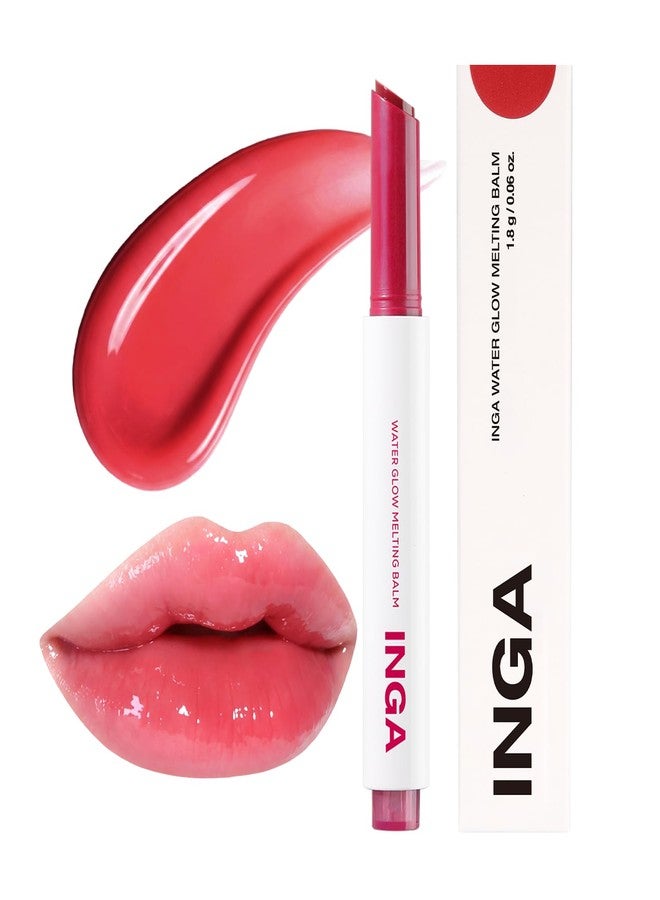 INGA Water Glow Melting Balm - Hydrating Tinted Lip Balm with Soft, Melt-On Texture, Natural Sheer, Glass-Like Finish with Non-Sticky, Lightweight Comfort (FIG JUICE) - Image 1