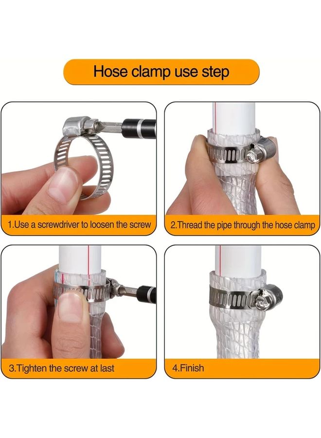 304 Stainless Steel Adjustable Worm Gear Hose Clamp Kit 10 Types 25 64 To 2 3 4 Inches - Image 5