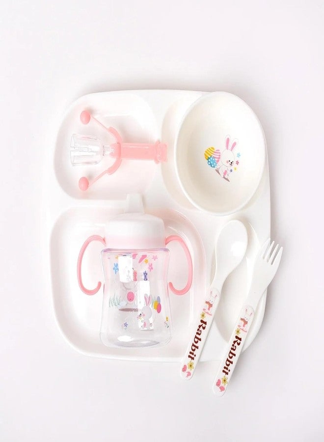 COLBEX Baby Feeding Set Baby Tableware Plate Spoon Fork Milk Water Bottle Full Set Baby Feeding Tools (6 in 1) - Image 3
