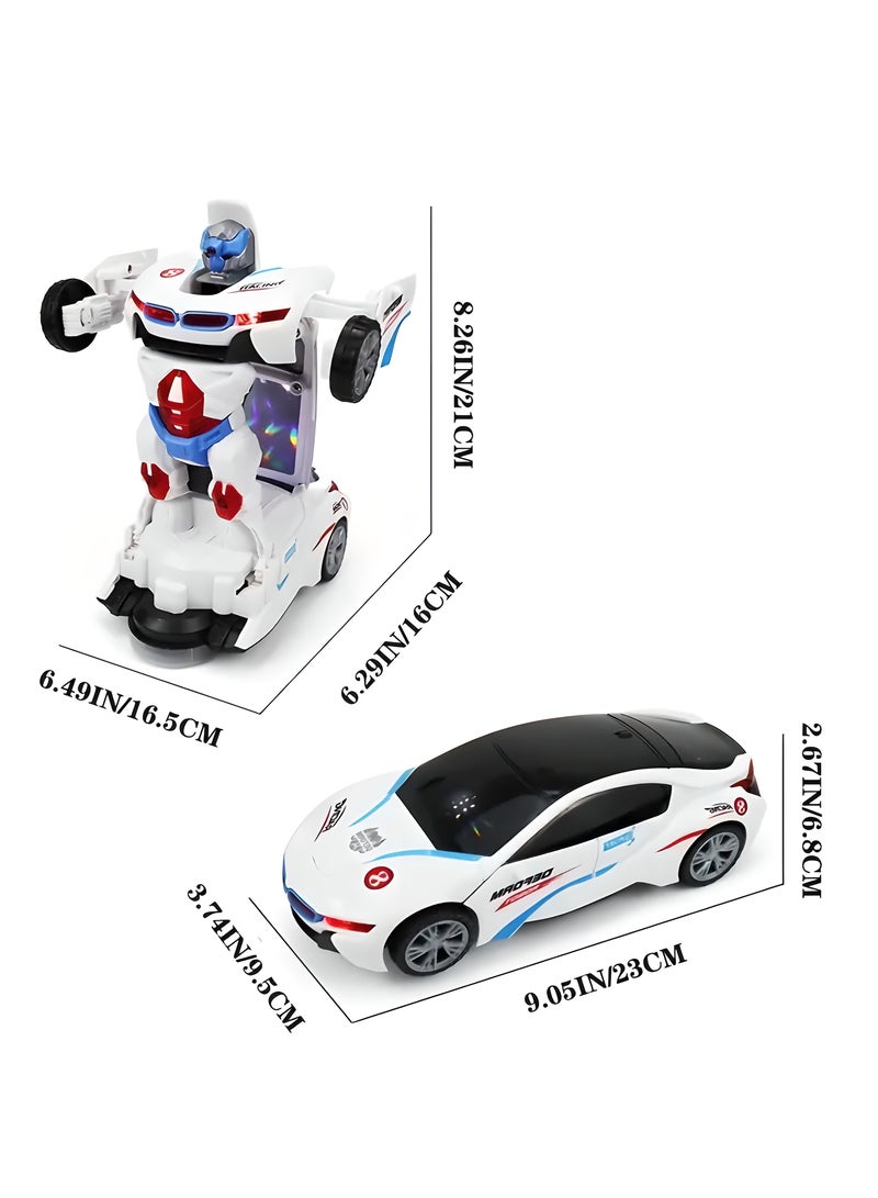 سيارة لعبة سيارة روبوت أوتوماتيكية مشوهة تلقائيًا، ستكون سيارة روبوت، سيارة روبوت أوتوماتيكية عالمية تتجنب العوائق مع أضواء وموسيقى، هدية عيد الميلاد، هدية العيد هدية للأطفال من سن 3 سنوات فأكثر (بدون بطارية توصيل) - Image 2